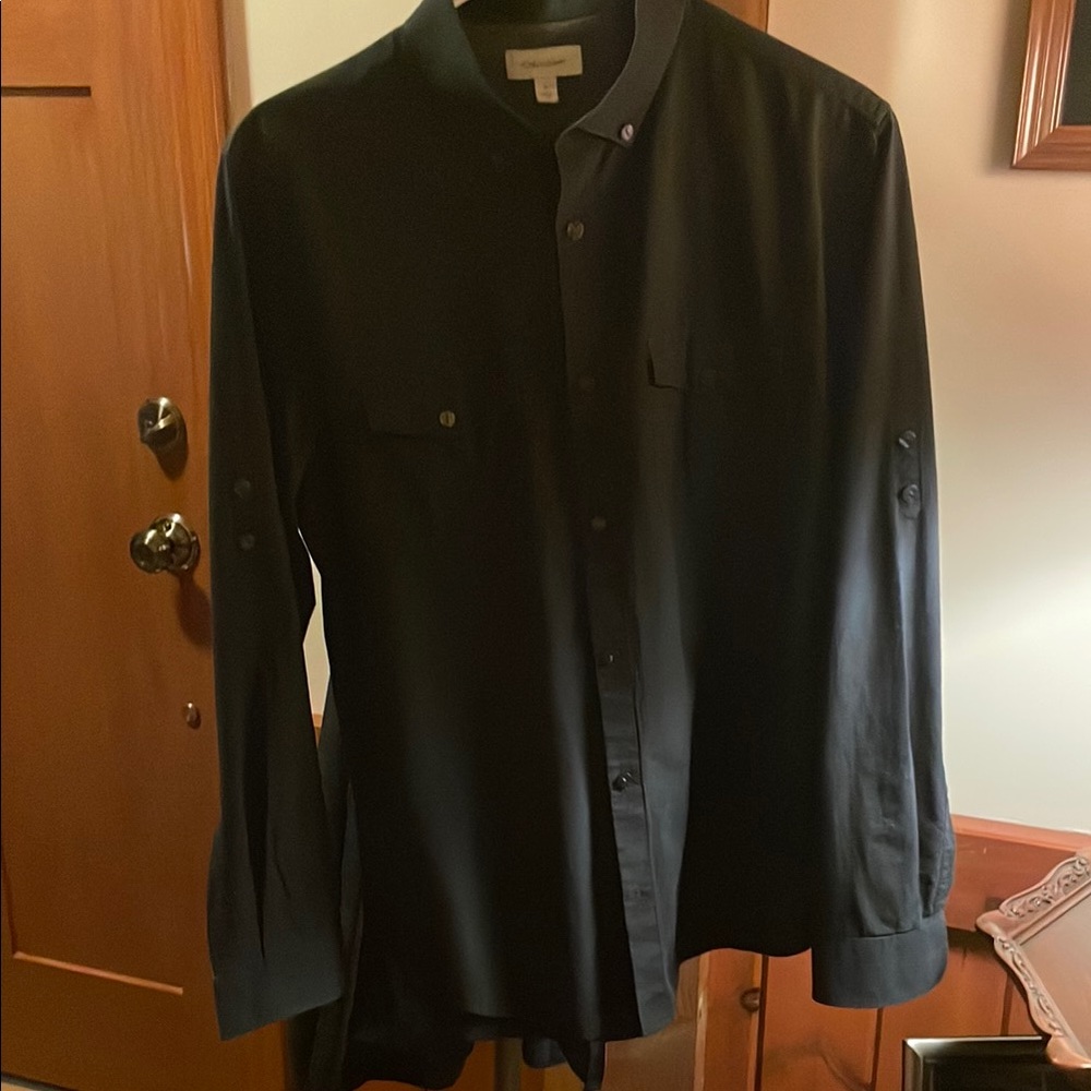 Calvin Klein black button down shirt